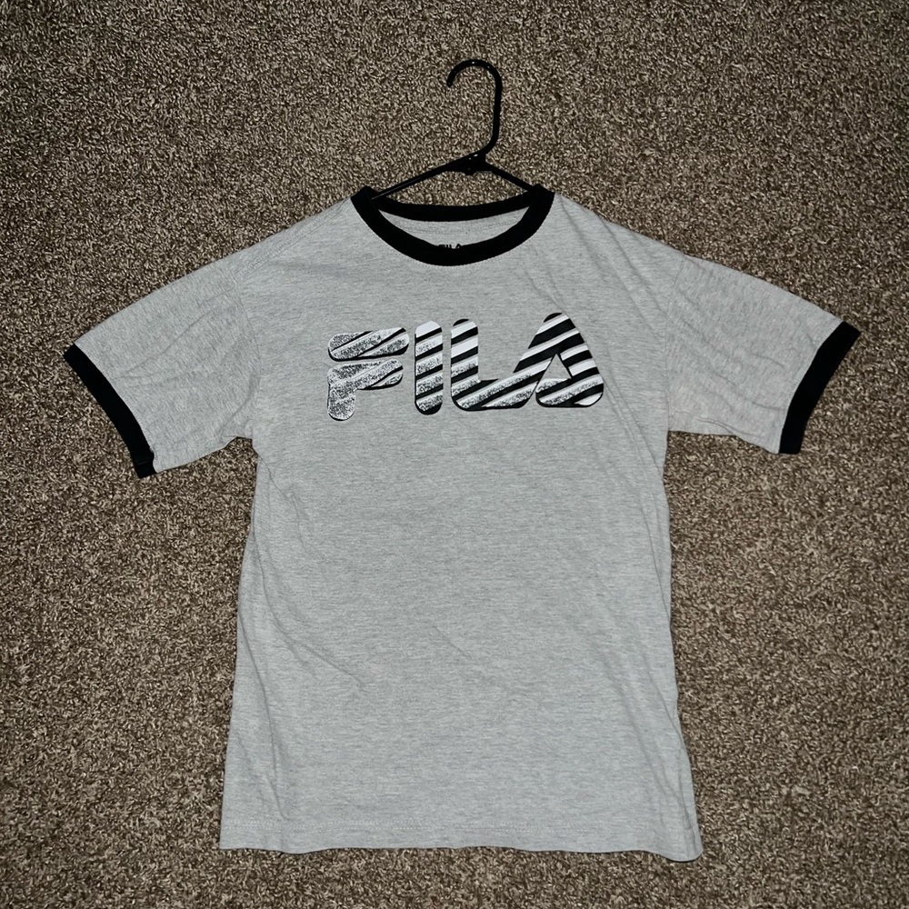 Fila Vintage OG Grey Black White T Shirt